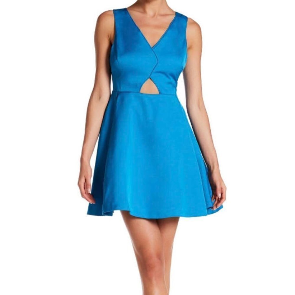 ZAC ZAC POSEN blue cut out fit and flare dress nwt